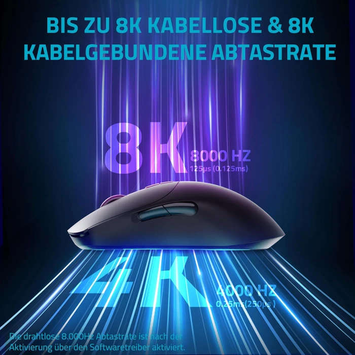 Rapoo V200PRO 8K/4K Wireless Gaming Mouse schwarz, USB