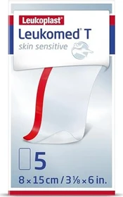 BSN medical Leukomed T skin sensitive Pflaster steril transparent, 8 x 15cm, 5 Stück