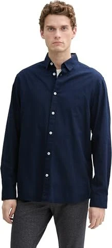 Tom Tailor Regular Fit Logo-Stickerei Hemd langarm (Herren)