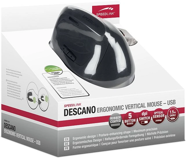 Speedlink Descano Ergonomic Vertical Mouse schwarz, USB