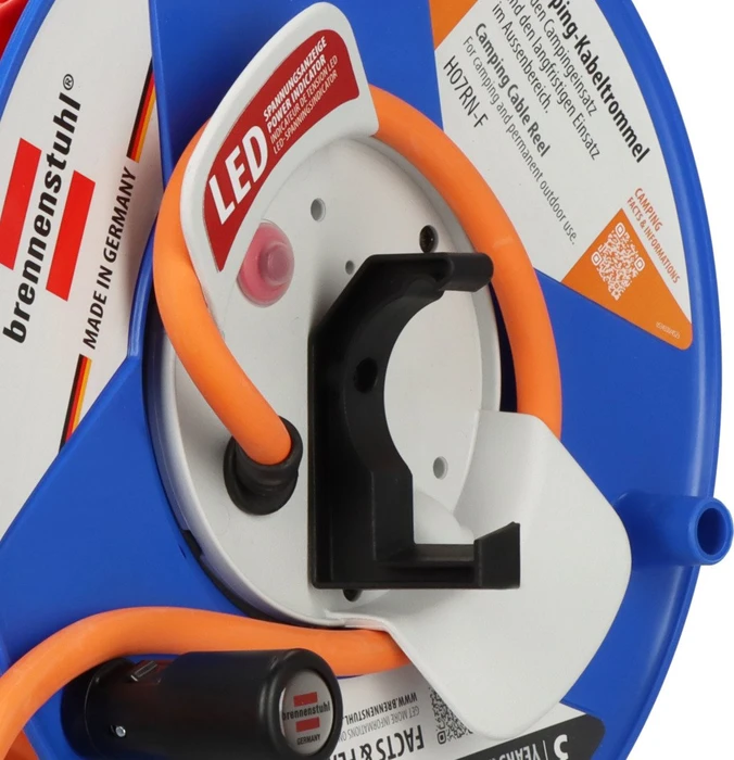 Brennenstuhl Garant G CEE 3 Camping Kabeltrommel, CEE 230V/16A auf 1x Schuko + 1x CEE 230V/16A, 25m, IP44, H07RN-F 3G2,5