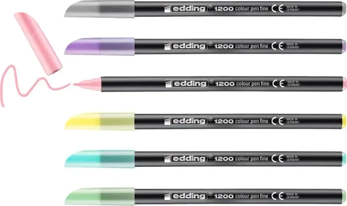 edding 1200 pastell sortiert, 6er-Set, Kunststoffetui