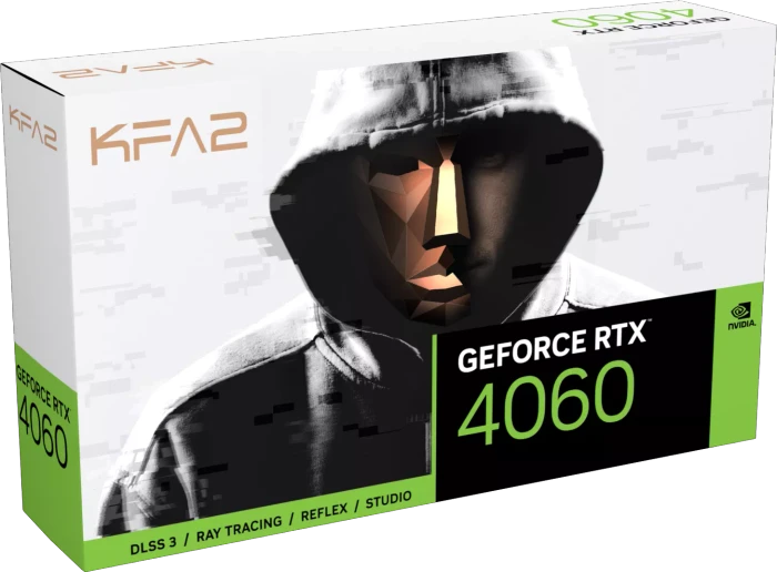 KFA2 GeForce RTX 4060 EX White (1-Click OC), 8GB GDDR6, HDMI, 3x DP