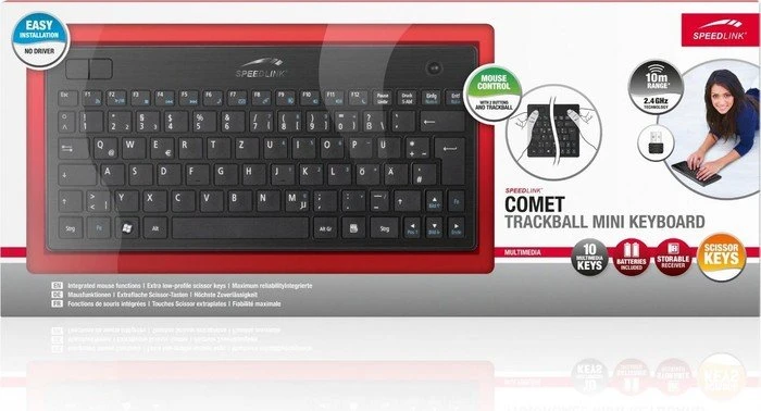 Speedlink Comet Trackball Mini Keyboard, USB, DE