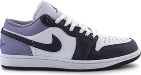 Nike Air Jordan 1 Low white/dark blue grey/purple comet/indigo haze (Herren)