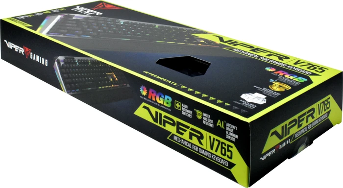Patriot Viper V765 Mechanical RGB Keyboard, Kailh Box WHITE, US