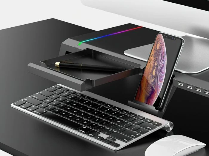 Conceptronic THORNE01B ERGO Gaming-Monitorständer mit USB-Hub