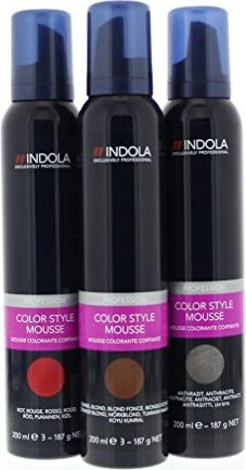 Indola Color Style Mousse temporäre Haarfarbe mittelbraun, 200ml
