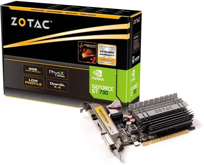 Zotac GeForce GT 730 passiv, 2GB DDR3, VGA, DVI, HDMI