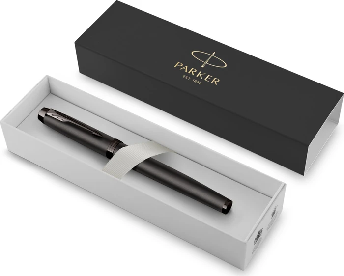 Parker IM Monochrome Tintenroller (Mine) gun metal stainless steel, Geschenkbox