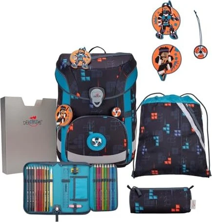 DerDieDas ErgoFlex Easy Ninja Fighter Schultaschen-Set, 5-tlg.