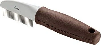 Hunter Spa Pflegekamm mit rotierenden Zinken, zur Pflege von Deckhaar und Unterwolle, 19.0x4.0cm, M, grau/braun