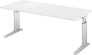 Hammerbacher Ergonomic Plus U-Serie US19/5/W Schreibtisch 180x80cm grau/weiß