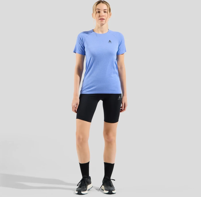 Odlo Essentials Seamless Funktionsshirt kurzarm persian jewel melange (Damen)