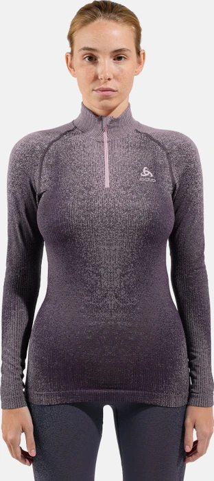 Odlo Blackcomb Baselayer Half Zip Funktionsshirt langarm gray ridge (Damen)