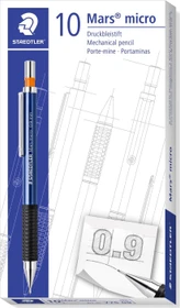 Staedtler Mars Micro 775 Druckbleistift B 0.9mm graphit, schwarz/blau, Radierer, 10er-Pack