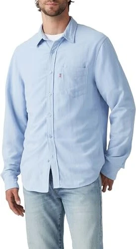 Levi's Sunset Pocket Standard Fit Cotton Linen Hemd langarm chambray blue (Herren)