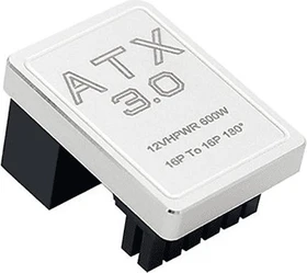 Phobya 12VHPWR Winkeladapter, 12VHPWR auf 12VHPWR Adapter, 180 Grad, links, weiß (12VHPWR16P16P-WL)