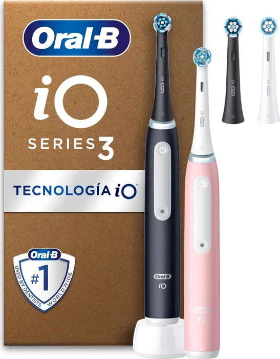 Oral-B iO Series 3 Plus Edition matte black/blush pink + 2. Handstück + 4 Aufsteckbürsten
