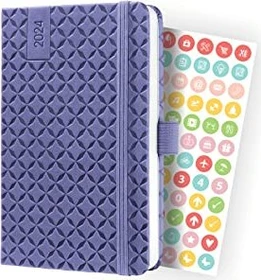 Sigel Jolie Wochenkalender 2024, A6, Hardcover, dunkelviolett, 87 Blatt