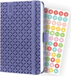 Sigel Jolie Wochenkalender 2024, A6, Hardcover, dunkelviolett, 87 Blatt