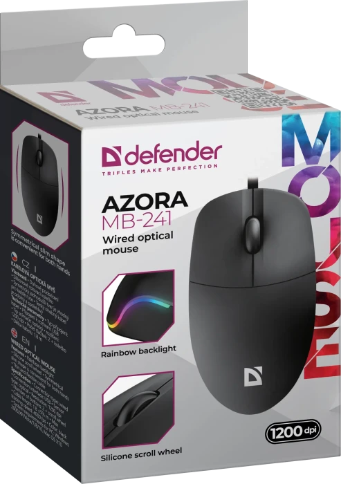 Defender Azora MB-241 Wired Optical Mouse schwarz, USB