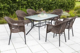 Merxx Ravenna Gartenmöbel-Set schokobraun, 7-tlg.