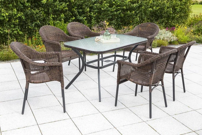 Merxx Ravenna Gartenmöbel-Set schokobraun, 7-tlg.