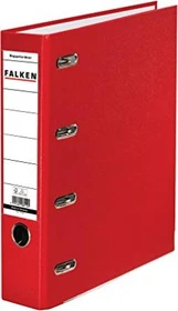 Falken Kunstoff Doppelordner 4-Ring A4, 70mm, A5, quer, rot