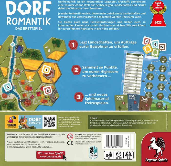 Dorfromantik - Das Brettspiel Fachhandels-Ausgabe inkl. Mini-Erweiterungen Mühle + Wetterau