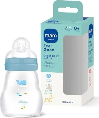 MAM Feel Good Babyflasche, 0+M, 170ml, matt sage