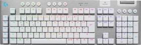 Logitech G915 X Lightspeed, weiß, LEDs RGB, GL CLICKY, USB/Bluetooth, DE