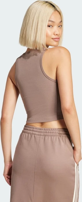 adidas Essentials Ribbed Funktionsshirt ärmellos trace brown (Damen)