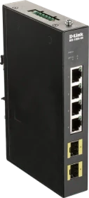 D-Link DIS-100G Industrial Railmount Gigabit Switch, 4x RJ-45, 2x SFP (DIS-100G-6S)