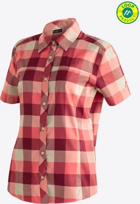 Maier Sports Kendra Hemd kurzarm red check (Damen)
