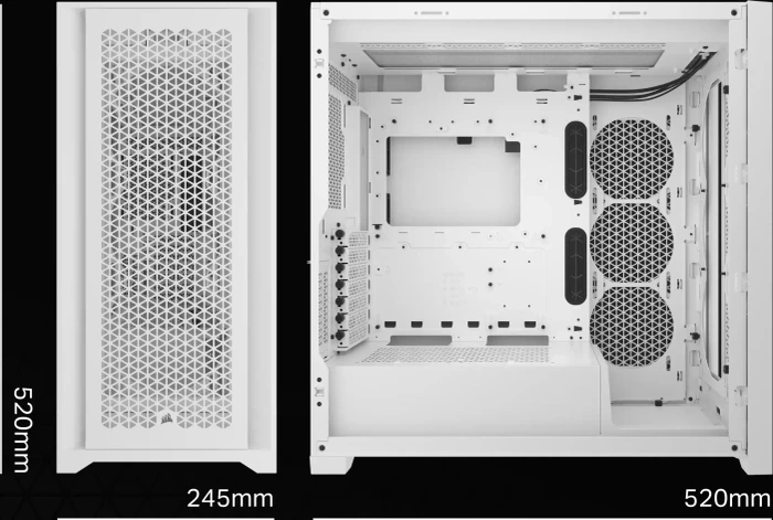 Corsair 5000D Core Airflow, weiß, Glasfenster