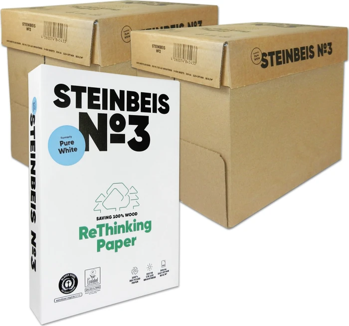 Steinbeis No. 3 Pure White ReThinking Universalpapier weiß, A4, 80g/m², 5000 Blatt