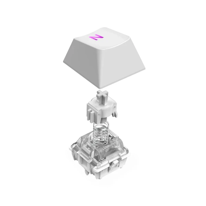 NZXT Function Elite MiniTKL, matt weiß, LEDs RGB, hot-swap, NZXT Magnetic, USB, DE