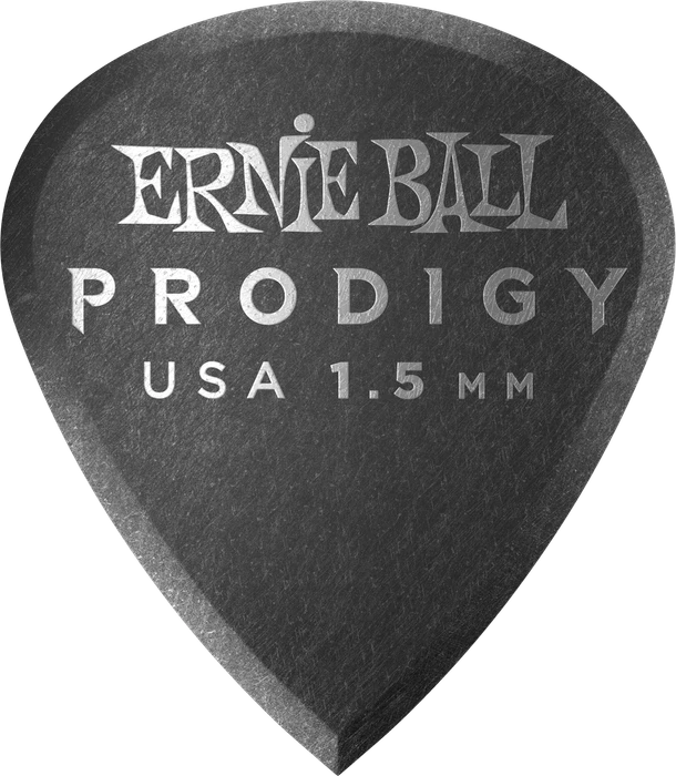 Ernie Ball Black Mini Prodigy Pick, 1.5mm, 6-Pack