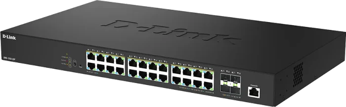 D-Link DMS-1250 Rackmount 2.5G Smart Switch, 24x RJ-45, 4x SFP+, 475W PoE++