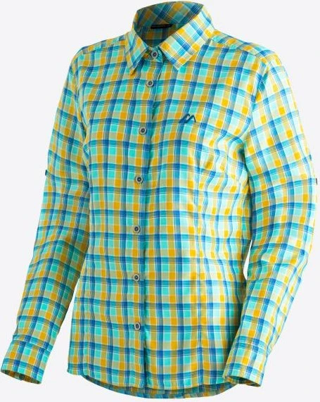 Maier Sports Nanni Hemd langarm blue yellow check (Damen)