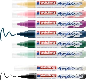 edding nordic acrylic Starter Set schwarz/weiß/mint/nachtblau/mauve/pastellgelb