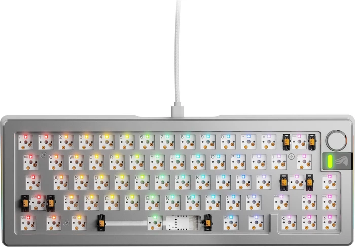 Glorious GMMK 3 Pro, Barebone Tastatur, 65%, silber, ANSI