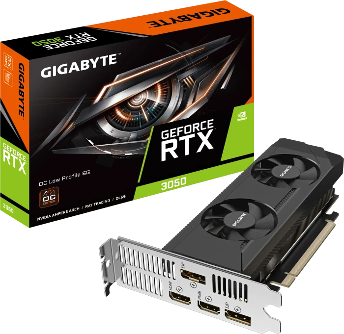 GIGABYTE GeForce RTX 3050 OC Low Profile 6G, 6GB GDDR6, 2x HDMI, 2x DP