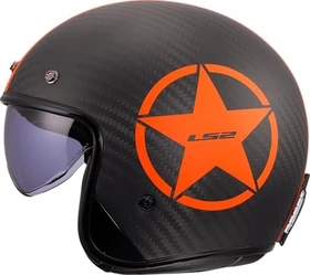 LS2 OF601 Bob II Carbon Star matt schwarz/orange