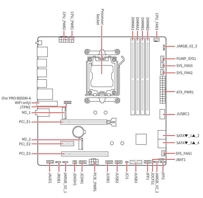 MSI PRO B850M-A WIFI (AMD AM5)