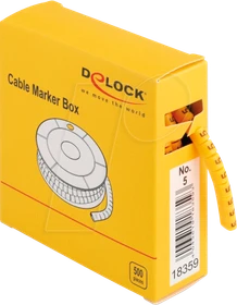 DeLOCK Kabelmarker Box, Nummer 5, gelb, 500 Stück