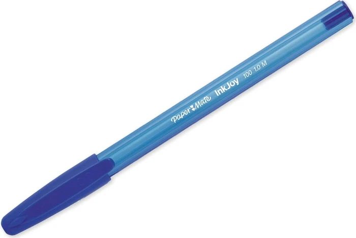 Paper Mate InkJoy 100 ST M Kugelschreiber (Mine) blau/transparent, 100er-Pack