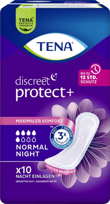 Tena Lady Discreet Protect+ Normal Night Hygieneeinlage, 10 Stück