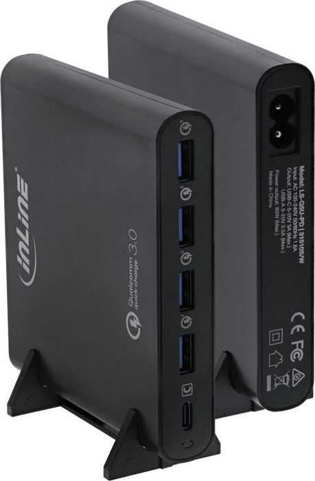 InLine Quick Charge 3.0 USB-A/USB-C Notebook-Ladegerät schwarz